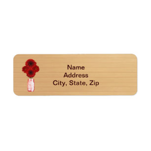 Country Rustic Red Mason Jar Address Labels