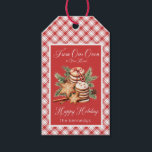 Country Rustic Red & White Plaid Cookie Tray Gift Tags<br><div class="desc">This design is simple,  yet makes a statement,  with it's delicious cookie graphics on a holiday red background surrounded by a rustic red and white plaid. This cookie tray gift tag shares your taste in beautiful style. Created by Simply Farmhouse Press.</div>