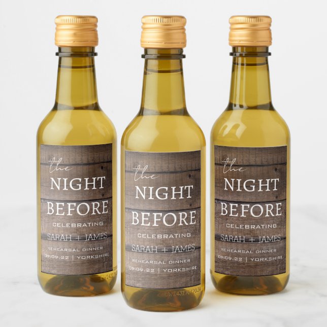 Country Rustic Rehearsal Dinner The Night Before  Wine Label (Bottles)