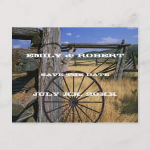 Country Rustic Save the Date Postcard
