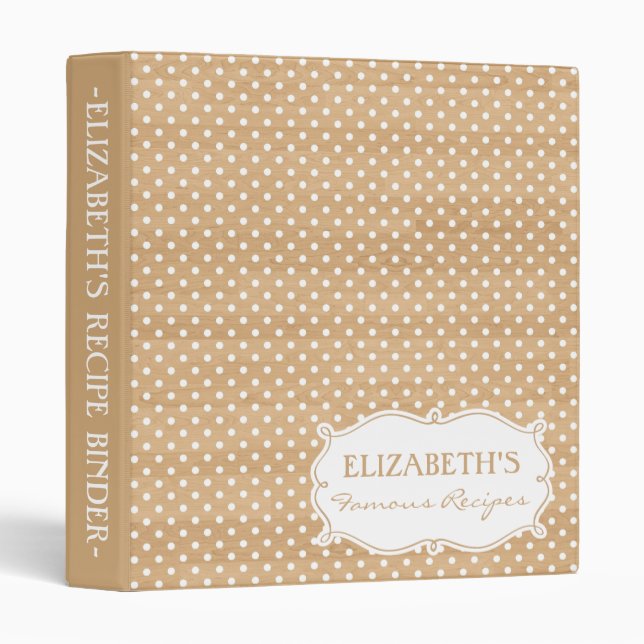 Country Rustic Small Polka Dots Pattern Binder (Front/Spine)