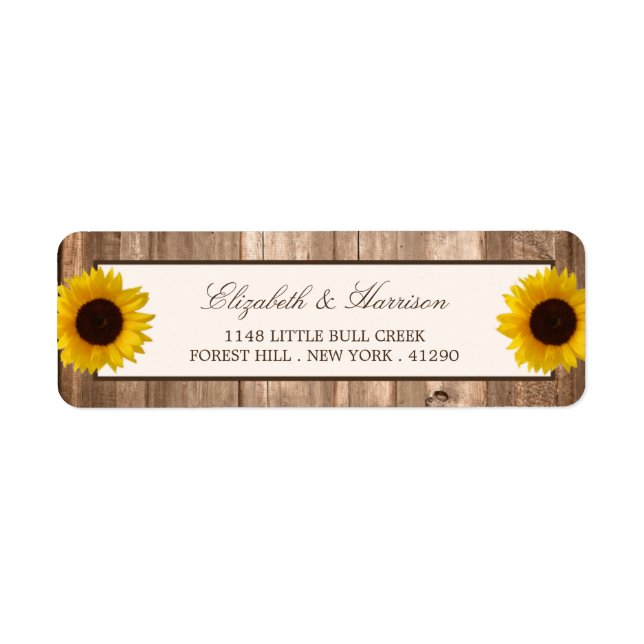 Country Rustic Sunflower & Brown Wood Wedding (Front)