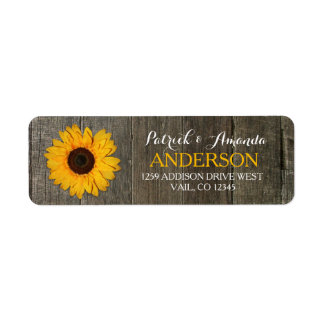Country Rustic Sunflower Lace Burlap Wedding Label