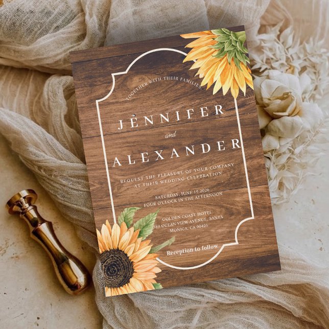 Country Rustic Sunflower Wedding Invitation (Country Rustic Sunflower Wedding Invitation)