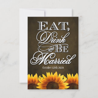 Country Rustic Sunflower Wedding RSVP Cards