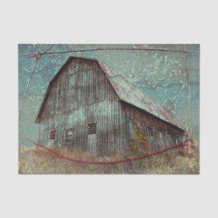 Country Rustic Teal Barn Vintage Texture Decoupage Tissue Paper