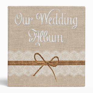 Country Rustic Twine Burlap Wedding Photo Album Binder