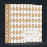 Country Rustic White Harlequin Pattern Binder<br><div class="desc">White harlequin pattern on a country rustic wood background. This binder is customizable. It's perfect as wedding photo's binder, recipe binder or as a school binder. You can customize the text to suit your needs or you could just clear or delete the image and texts to just have the print....</div>