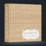 Country Rustic White Moroccan Pattern Binder<br><div class="desc">White Moroccan pattern on a country rustic wood background. This binder is customizable. It's perfect as wedding photo's binder, recipe binder or as a school binder. You can customize the text to suit your needs or you could just clear or delete the image and texts to just have the print....</div>