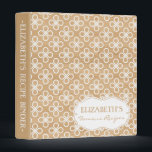 Country Rustic White Ornate Floral Pattern Binder<br><div class="desc">White wallpaper pattern on a country rustic wood background. This binder is customizable. It's perfect as wedding photo's binder, recipe binder or as a school binder. You can customize the text to suit your needs or you could just clear or delete the image and texts to just have the print....</div>