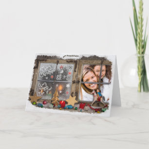 Country Rustic Wood Christmas Music Photo card