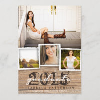 Country Rustic Wood Graduation 2015 Invitation