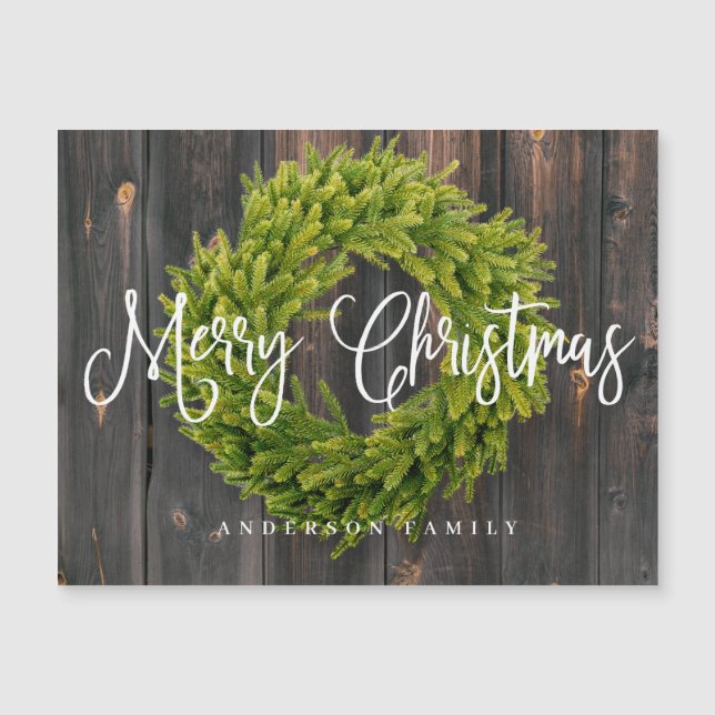 Country Rustic Wood Merry Christmas Greeting (Front)