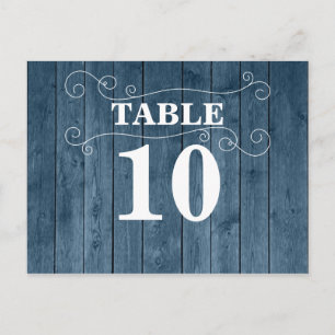Country Rustic Wood Vintage Carte Numéro de table