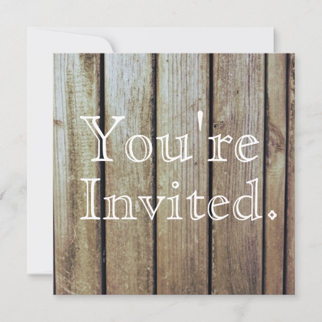 Country Rustic Wood Wedding Invitation (Front)