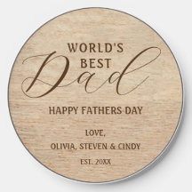 Country Rustic Wood Worlds Best Dad Father Day