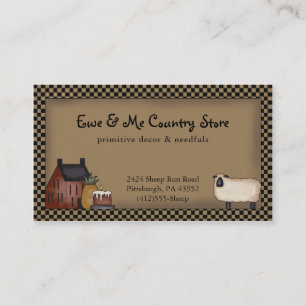 Country Saltbox & Sheep Business Card Template