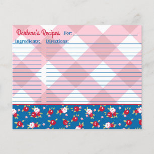 Country Shabby Chic Floral and Plaid Personalized