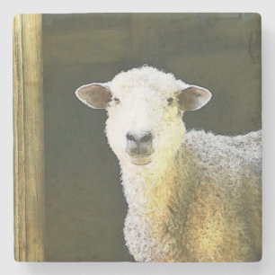 Country Sheep Stone Coaster