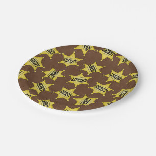 Country Sheriffs Badge pattern party paper plate