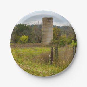 Country Silo Paper Plate