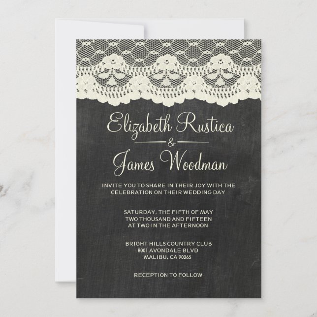 Country Slate Wedding Invitations (Front)