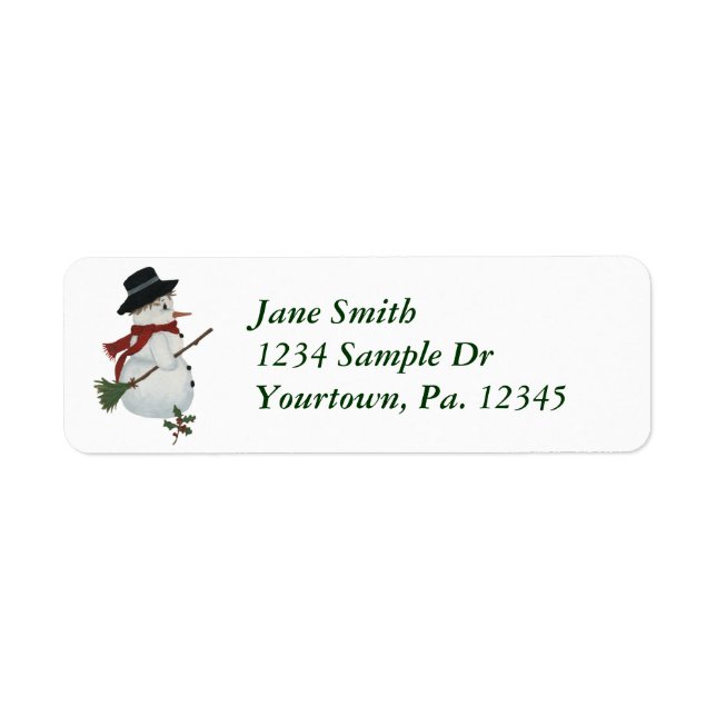 Country Snowman Address Label (Front)