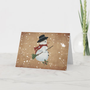 Country Snowman - Carte de Noël