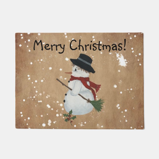 Country Snowman Door Mat (Front)