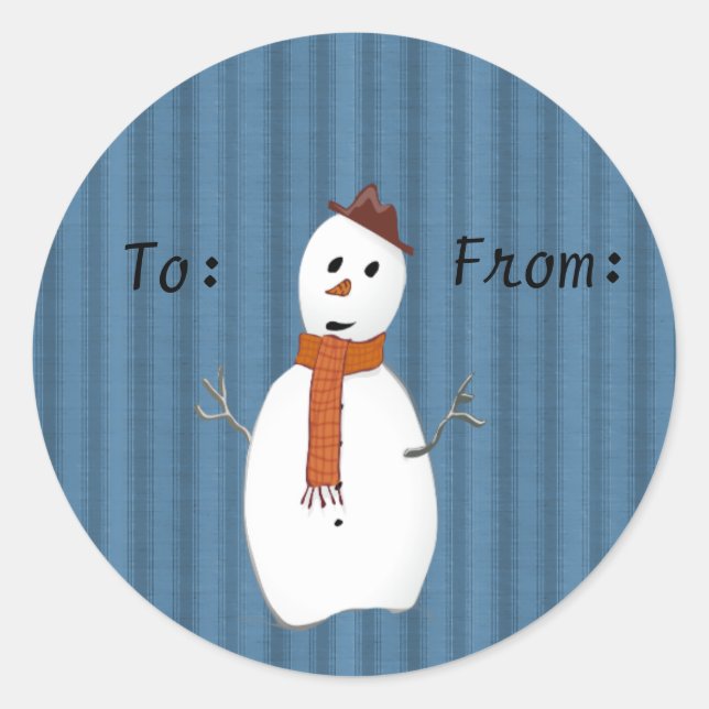 Country Snowman Gift Tags (Front)