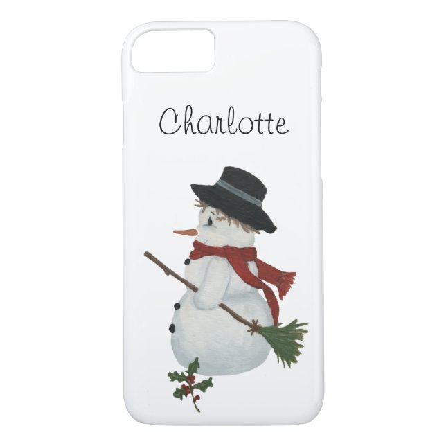 Country Snowman iPhone 7 Coque (Dos)
