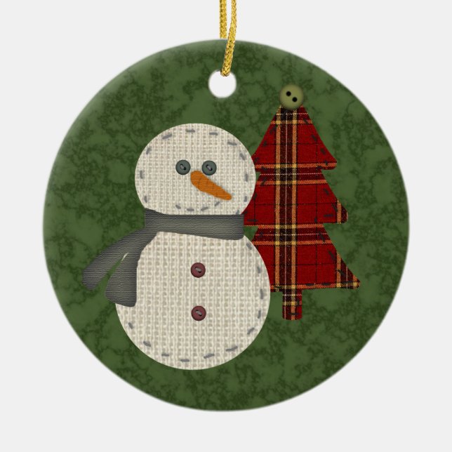 Country Snowman Ornament (Front)