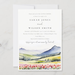 Country Spring Floral Landscape Couples Shower Invitation