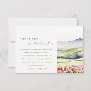 Country Spring Floral Landscape Rehearsal Dinner Thank You Card