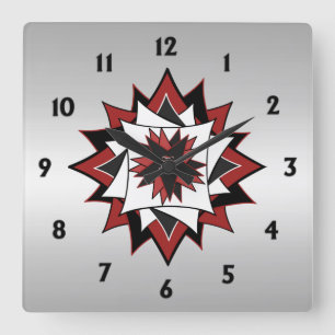 Country Star Square Wall Clock