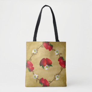 Country Strawberries All Over Print Tote Bag