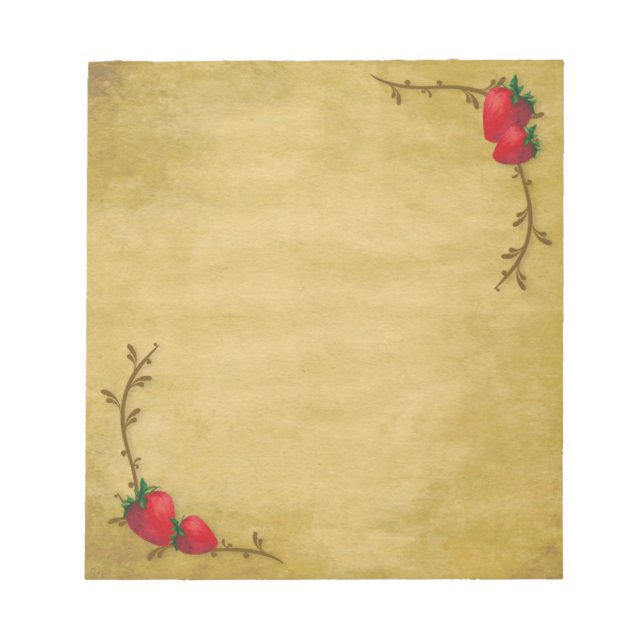 Country Strawberries Notepad (Front)