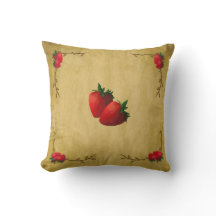 Country Strawberries Pillow
