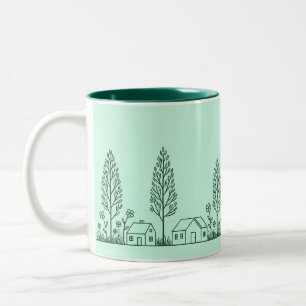 Country Street by Natasha Us   Two-Tone Coffee Mug