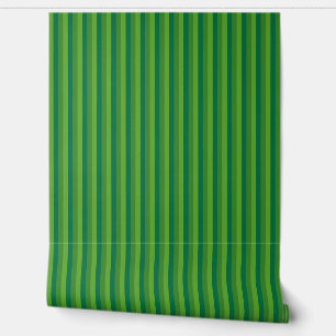 Country-Style 1/4" Rustic Green Stripes Wallpaper