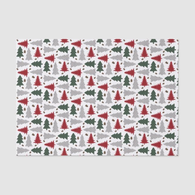 Country Style Christmas Trees  Tissue Paper (Front)