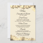 Country Style Floral Wedding Menu Selection Card<br><div class="desc">A casual country floral wedding menu card that you can make your own by using the "personalize this template" feature. Black typography on an off white coloured background with top and bottom beige and grey floral accents. Bride and groom's initials can also be entered on the back. Just choose from...</div>