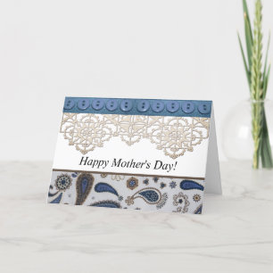 Country Style Happy Mother's Day Card with Buttons