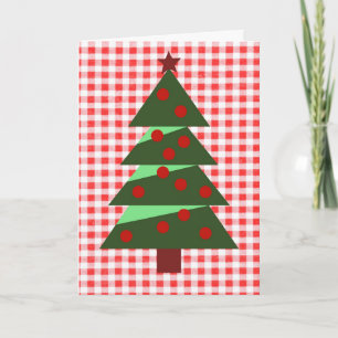 Country Style Nostalgic Christmas Tree Art Card