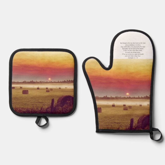 Country Style Oven Mitt & Pot Holder Set (Front)