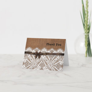 Country Style Thank You Card with Bow