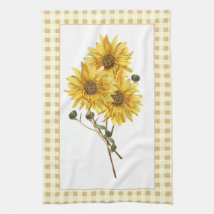Country Style Yellow Cheick Sunflower  Kitchen Towel