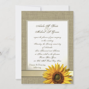 Country Sunflower and Burlap Invitation