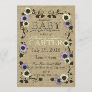 Country Sunflower Baby Shower Invitation