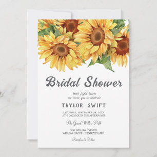 Country Sunflower Bridal Shower Invitation